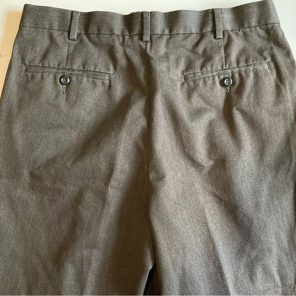 Axist Men's Charcoal Grey Flannel Double Pleat Cuffed Trousers |‎ 34 X 30